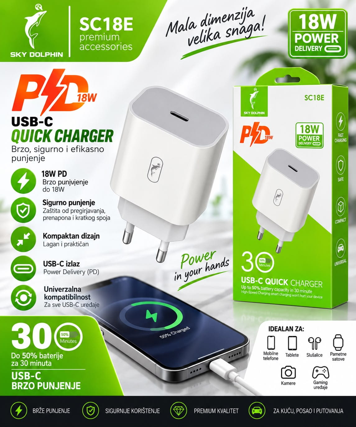 ADAPTER USB-C 18W SC18E